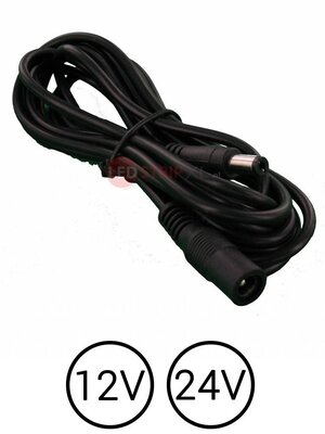 LED Voedingsadapter verlengkabel 2.5m AWG18