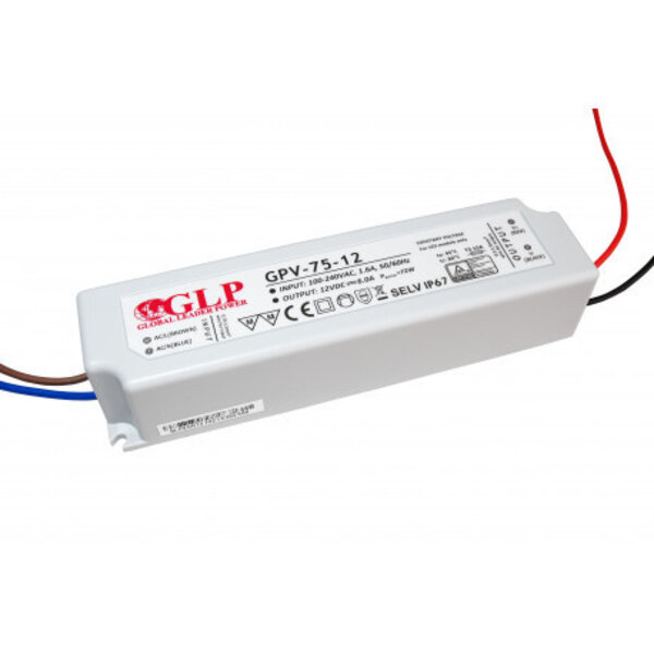GLP Waterdichte LEDStrip 12 Volt 6 Ampère Transformator