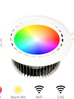 LED RGBW downlight 12W met driver RGB + Warm Wit