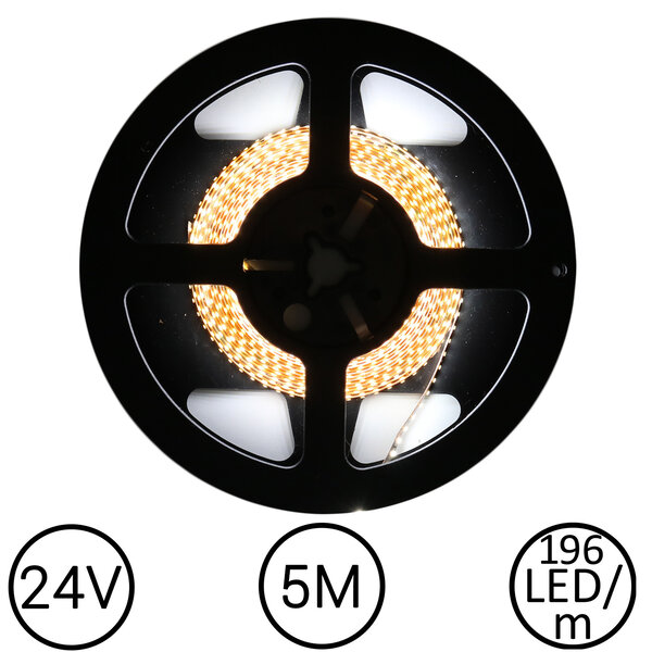 Epistar LED Strip Koud Wit 5 meter 196 LED 24 Volt - Ultra