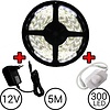 5 meter LED Strip Set Helder Wit Compleet met Dimmer