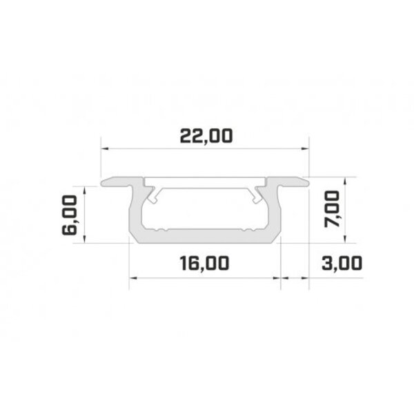 Lumines Aluminium Inbouw Profiel Laag 1 meter