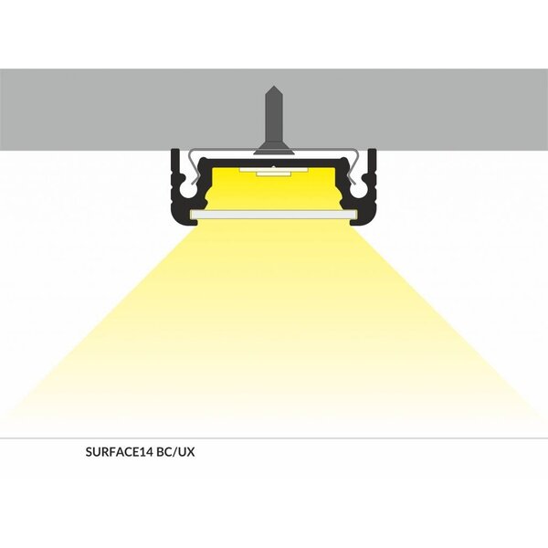 Topmet Aluminium opbouw profiel voor 14mm strips 2 meter Surface14