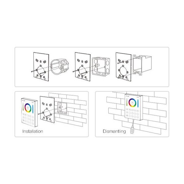 Milight / MiBoxer RGB+CCT Draadloos Wandpaneel 8-zones B8