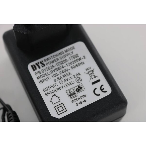 DYS LEDstrip voedingsadapter 12V-2A – 25 Watt - TÜV keurmerk - Efficiëntielevel 6