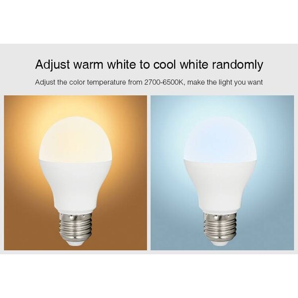 Milight / MiBoxer 6 Watt RGB + Warm Wit en Koud Wit E27 CCT Dual White Lamp