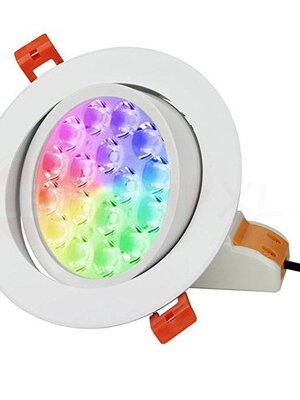 9 Watt RGB + Warm Wit + Koud Wit  CCT kantelbare downlight Dual White
