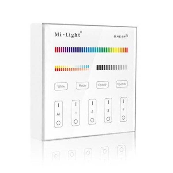 Milight / MiBoxer Draadloos 2,4Ghz Wandpaneel 4 Zone RGB+CCT