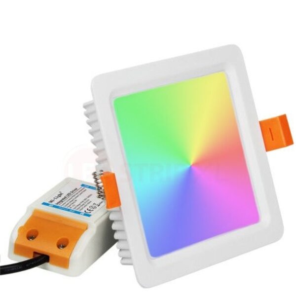 Milight / MiBoxer 9 Watt RGB + Warm Wit + Koud Wit CCT Downlight Vierkant