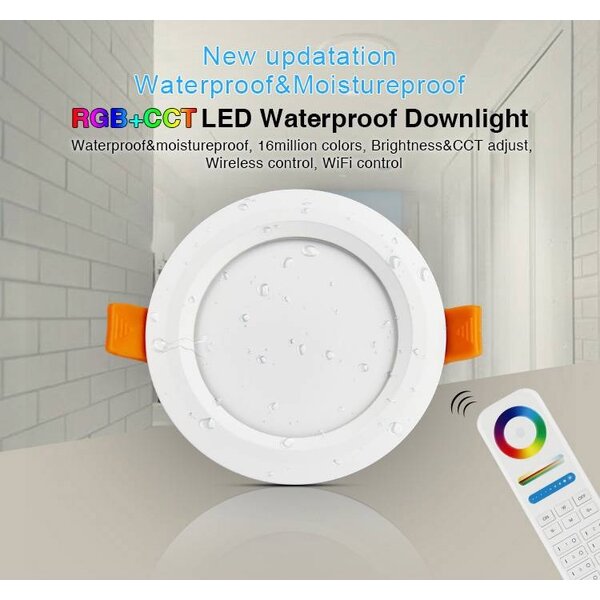 Milight / MiBoxer 6 Watt RGB + Warm Wit + Koud Wit CCT Downlight Waterdicht IP54