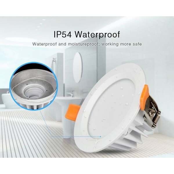 Milight / MiBoxer 6 Watt RGB + Warm Wit + Koud Wit CCT Downlight Waterdicht IP54