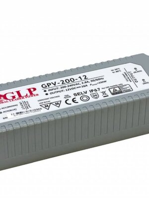 Waterdichte LED Voeding 12V 16A 200W
