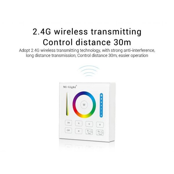 Milight / MiBoxer Smart Wandpaneel voor RGB, RGWB en RGB+CCT Zone  Controllers
