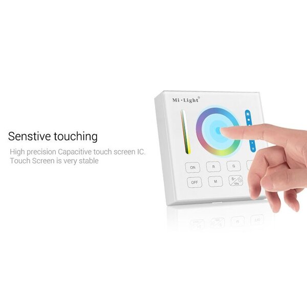 Milight / MiBoxer Smart Wandpaneel voor RGB, RGWB en RGB+CCT Zone  Controllers