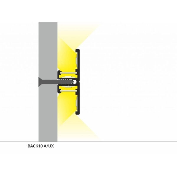 Topmet Aluminium T profiel 2 meter voor indirect licht Back10