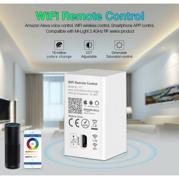 Milight / MiBoxer Amazon Alexa WiFi Adapter voor Android en iOS