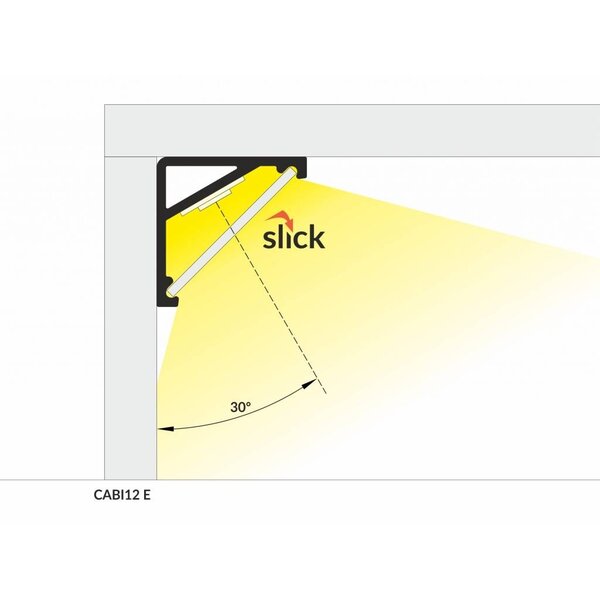 Topmet Aluminium hoek profiel 1 meter met groot schijnvlak CABI12