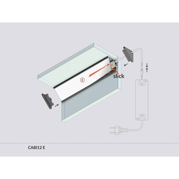 Topmet Aluminium hoek profiel 2 meter met groot schijnvlak CABI12