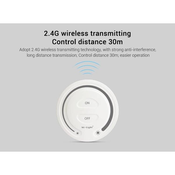 Milight / MiBoxer Draadloze Dimmer voor enkel kleurige LEDStrips
