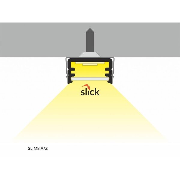 Topmet Aluminium opbouw profiel SLIM voor 8mm strips 2 meter Slim8
