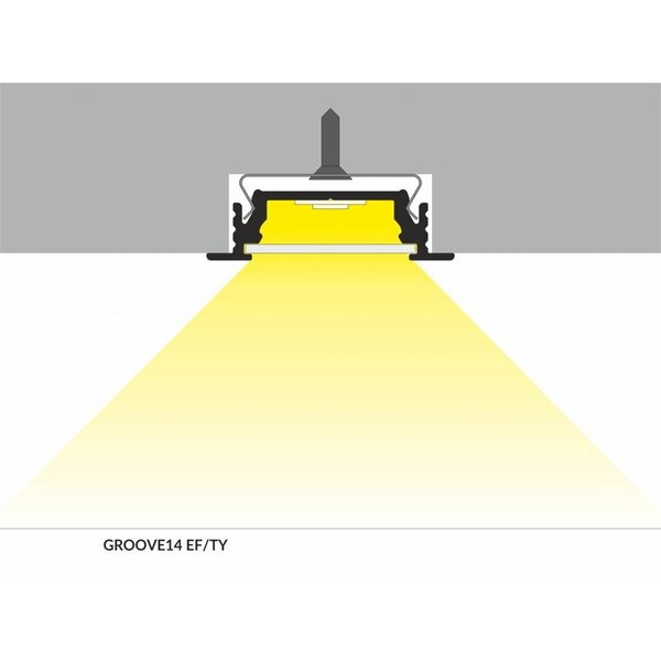 Topmet Aluminium inbouw profiel 2 meter voor 10mm ledstrips Groove10