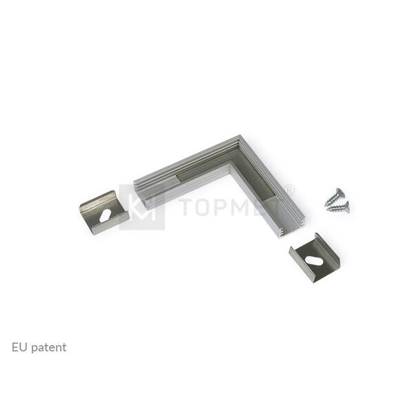 Topmet 90 graden hoek connector voor Topmet SLIM8 opbouw profiel 8mm