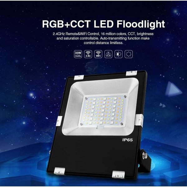 Milight / MiBoxer 30 Watt RGB+CCT LED Floodlight Warm Wit + Koud Wit