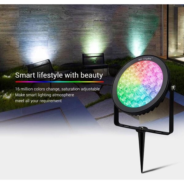 Milight / MiBoxer 15 Watt 230 Volt RGB + Warm Wit + Koud Wit Tuinlamp