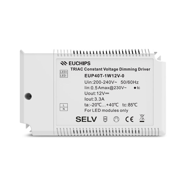 Euchips TRIAC dimbare led driver 12V 40W 3.3A
