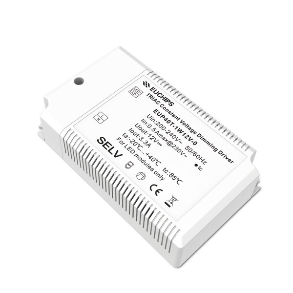 Euchips TRIAC dimbare led driver 12V 40W 3.3A