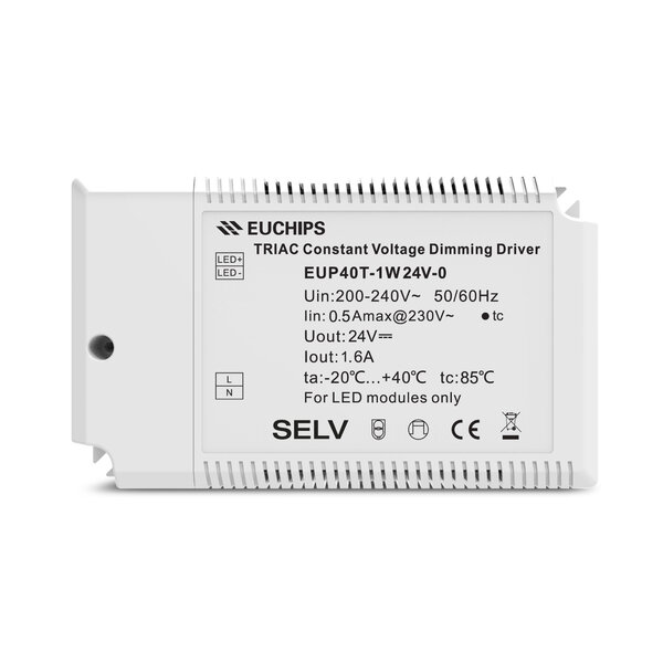 Euchips TRIAC dimbare led driver 24V 40W 1.6A