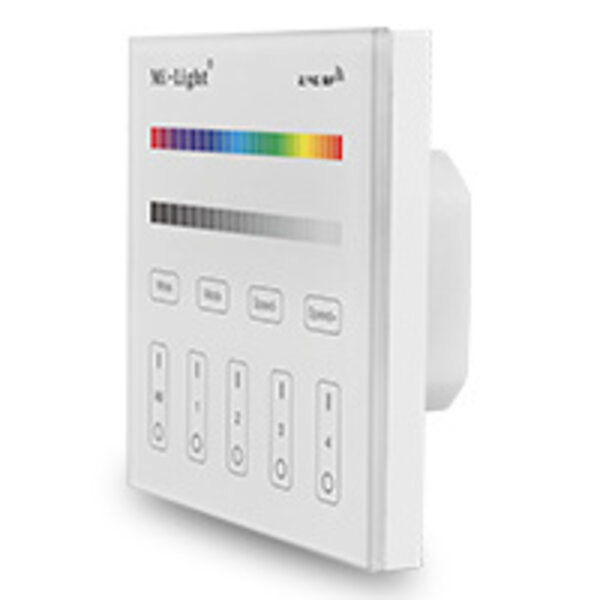 Milight / MiBoxer Draadloos 2,4Ghz Inbouw Wandpaneel 230 Volt 4 Zone RGB+CCT