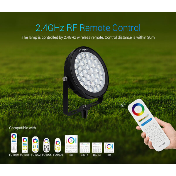 Milight / MiBoxer 25 Watt 230 Volt RGB + Warm Wit + Koud Wit Tuinlamp
