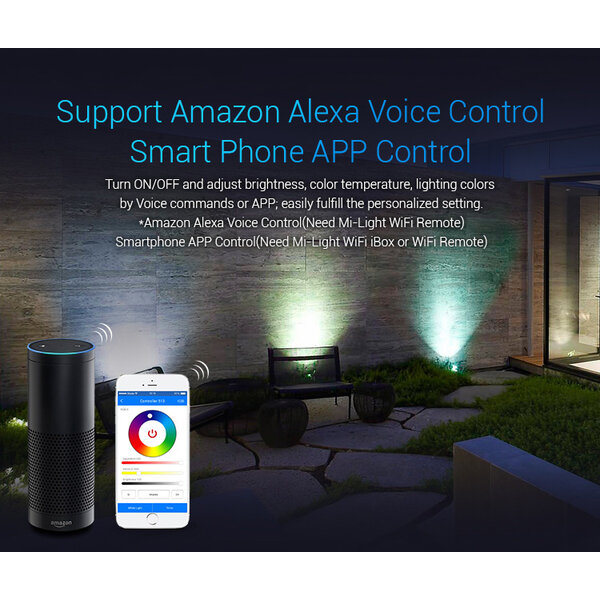 Milight / MiBoxer 25 Watt 230 Volt RGB + Warm Wit + Koud Wit Tuinlamp