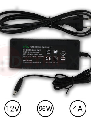LEDstrip voedingsadapter 24V - 4A – 96 Watt
