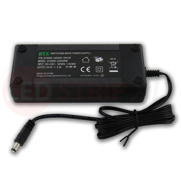 DYS LEDstrip voedingsadapter 24V - 4A – 96 Watt - TÜV keurmerk - Efficiëntielevel 6