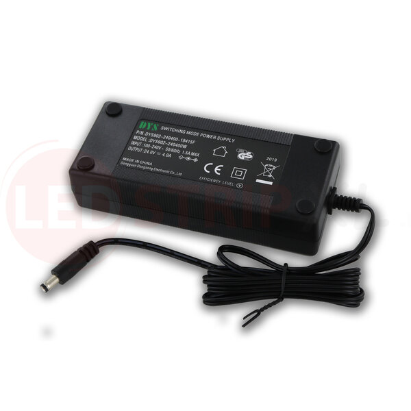 DYS LEDstrip voedingsadapter 24V - 4A – 96 Watt - TÜV keurmerk - Efficiëntielevel 6