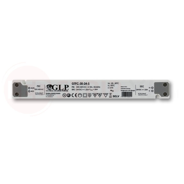 GLP Extra smalle LED driver/transformator 24V 30W 1.25A