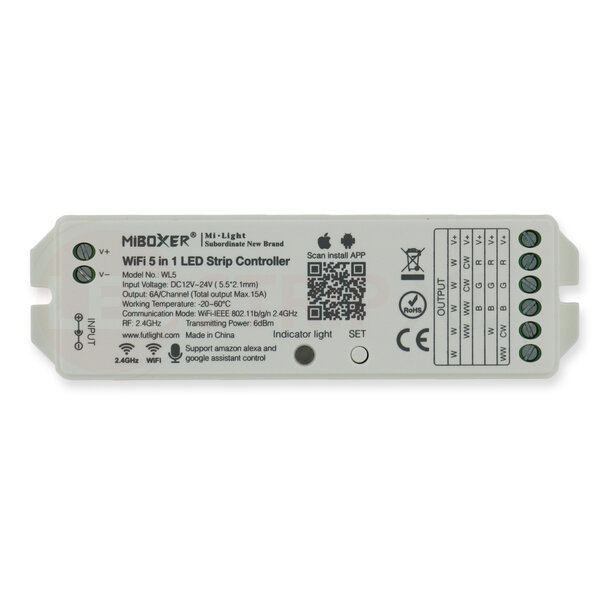 Milight / MiBoxer 5-in-1 draadloze 2.4G+WIFI Smart Controller WL5