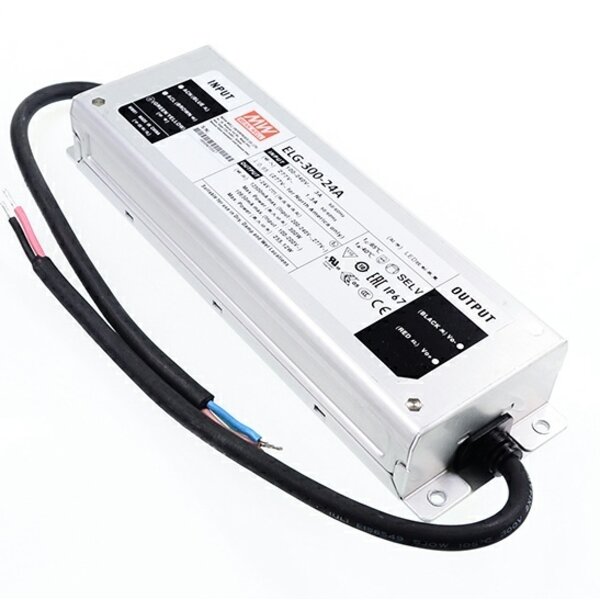 Mean well Spatwaterdichte 24 Volt Transformator 12.5 Ampère 300 Watt