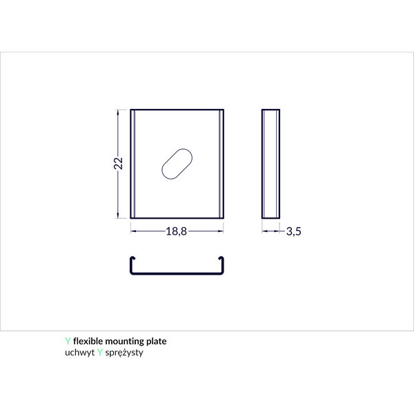 Topmet Bevestigingsklem voor 14 en 16mm Profielen Y Flexible