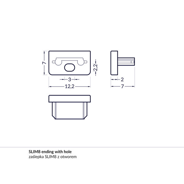 Topmet Slim8 Einddop Zwart