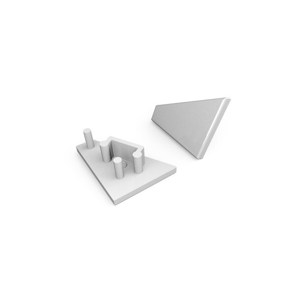 Topmet Corner10 Einddop Zilver