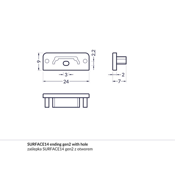 Topmet Surface14 Einddop Zilver
