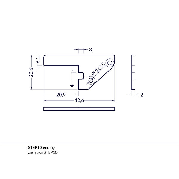 Topmet Step10 Einddop Zwart Aluminium