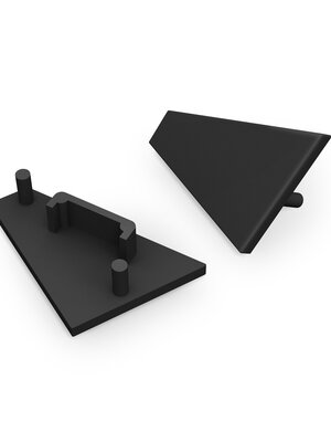 Einddoppen set Zwart 2x