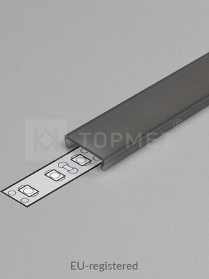 Zwarte Click-Cover 1m voor 10mm TOPMET profielen