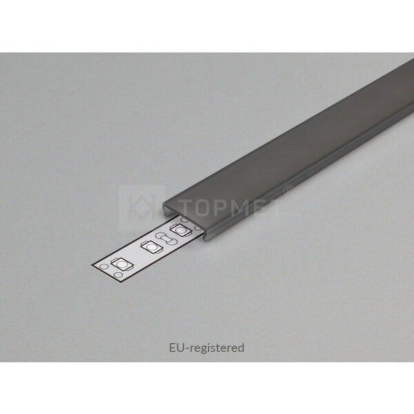 Topmet Zwarte Click-Cover 1m voor 10mm TOPMET profielen