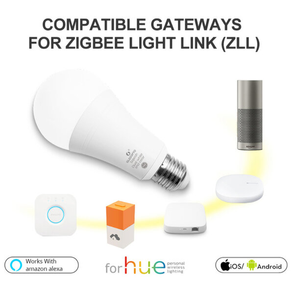 Gledopto Zigbee PRO Color and White 12 Watt E27 Grote Fitting