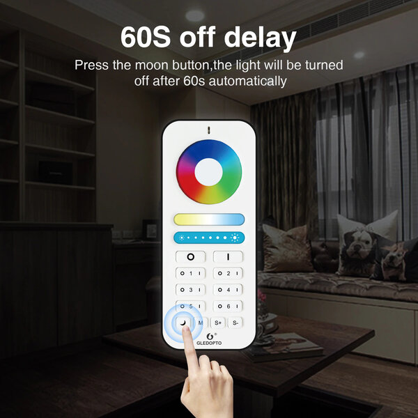 Gledopto RF Color and White Afstandsbediening voor Zigbee Lampen en LED Strip Controllers